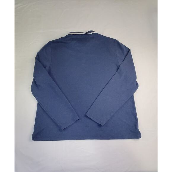 Michael Kors Size XXL Men's Blue Long Sleeve Polo Greenwich 100% Cotton CA12 - Picture 7 of 8